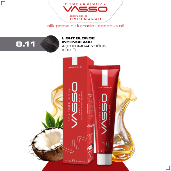 Picture of 8.11 Light Blonde Intense Ash | Genesis Hair Color 100ml